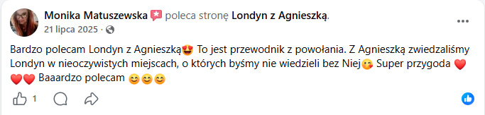 Opinia uczestniczki wycieczki z polskim przewodnikiem po Londynie