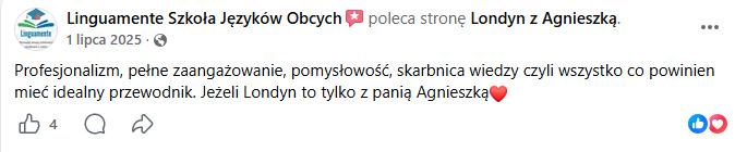 Opinia klientki o dopasowanym zwiedzaniu Londynu