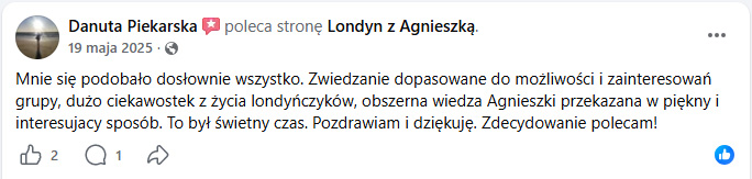 Opinia szkoły o przewodniku po Londynie